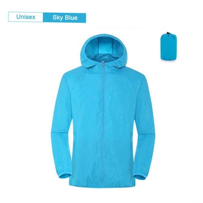 Camping Rain Jacket Men Women Waterproof Sun Protection Coat - Image 1